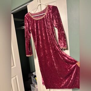 Elegant Velvet Long Sleeve Dress sz 40 2 pc set